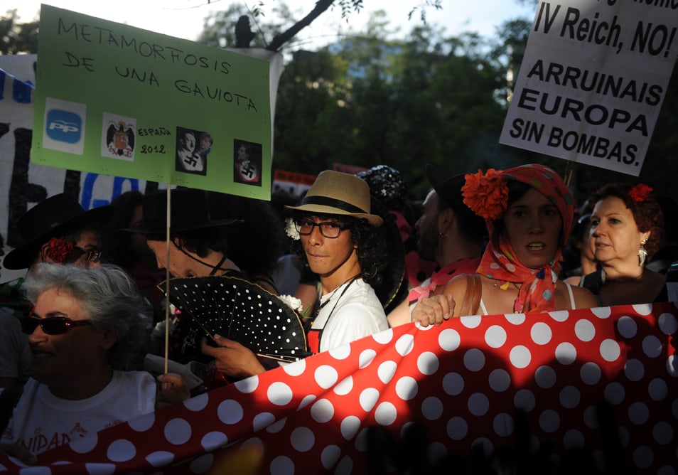 Protesta contra Merkel 6 de septiembre en Madrid